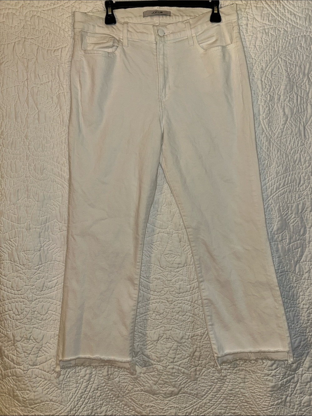 Joe's Jeans Off-White Cropped Straight Ankle Jeans